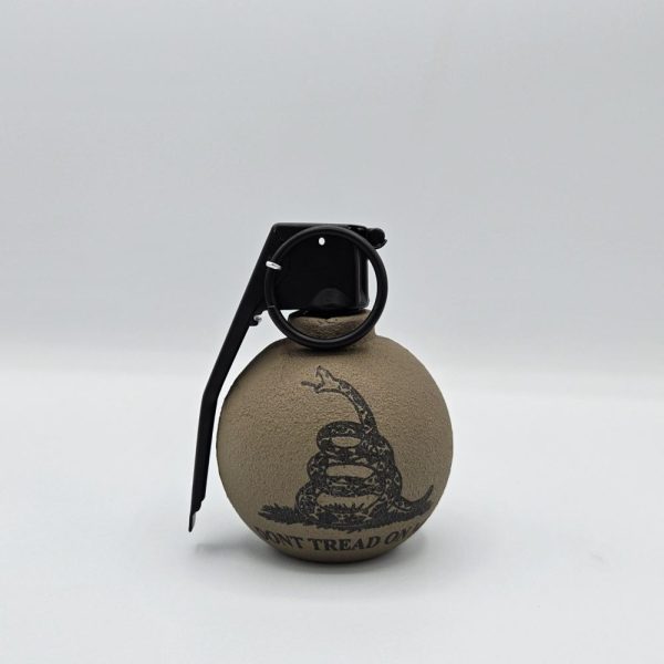 Freedom Frag bottle opener in FDE with don't tread on me logo