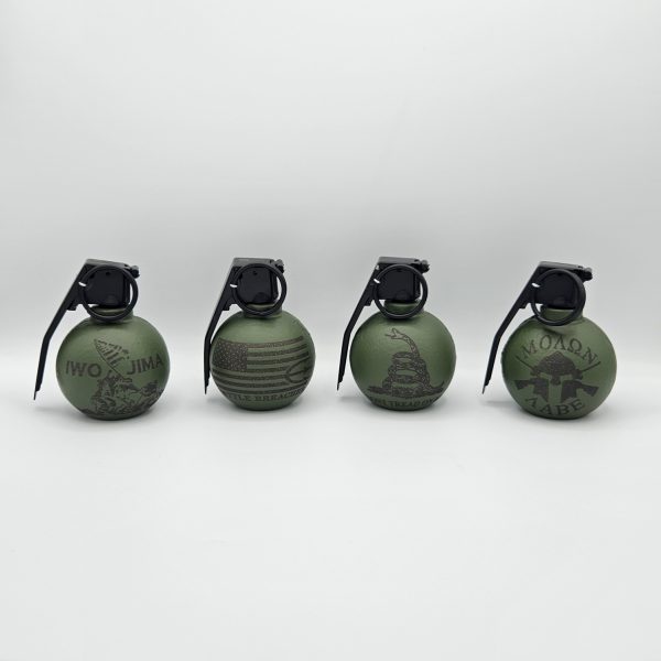 Freedom Frag line of bottle openers in OD green with four patriotic logos to choose from